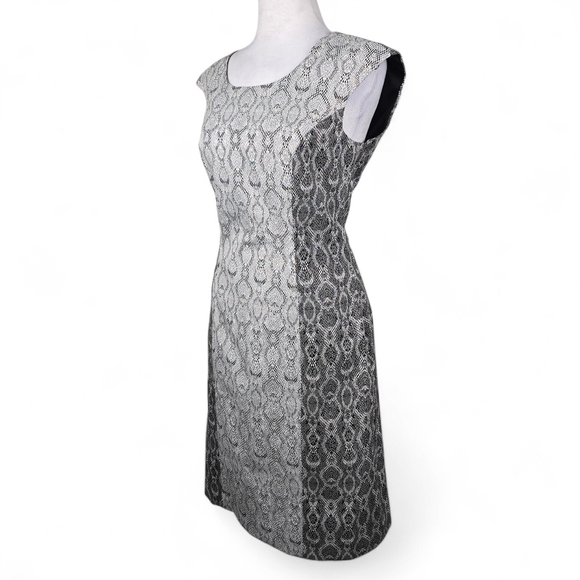 Kay Unger New York Snakeskin Lace Detail Midi Dress Size 10 - Picture 4 of 9